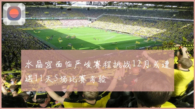 水晶宫面临严峻赛程挑战12月或遭遇11天5场比赛考验